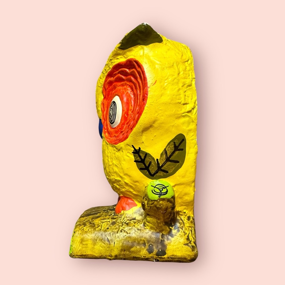 Whimsical Yellow and Orange Owl Bookends Decor Accents - Picture 10 of 12